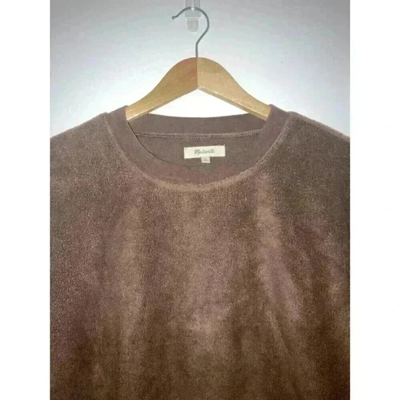 Madewell (Re)sourced Brushed Side Button Relaxed Sweatshirt Hot Cocoa - Picture 3 of 10